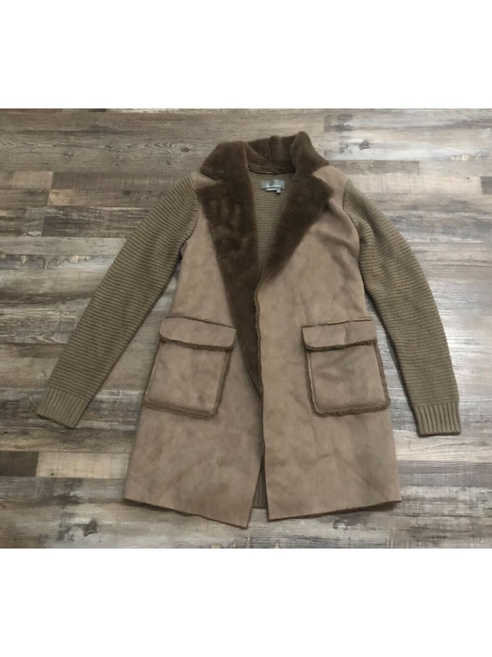 Anthropologie Piper Sweater Coat Womens Small Brown
